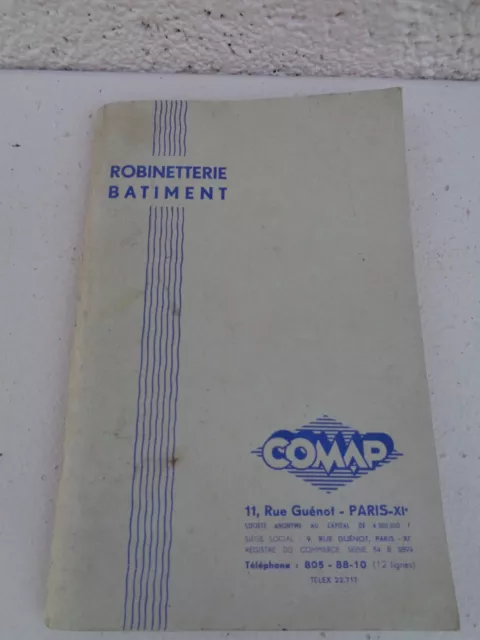 Ancien catalogue comap robinetterie batiment