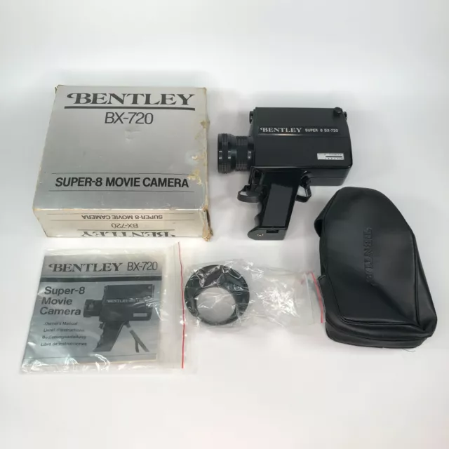 Vintage Bentley Super-8 BX-720 Video Camera Movie Mint Complete Untested