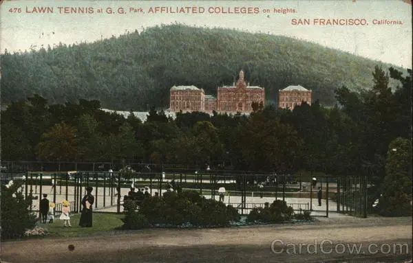 1909 San Francisco,CA Lawn Tennis at GG Park California Antique Postcard Vintage