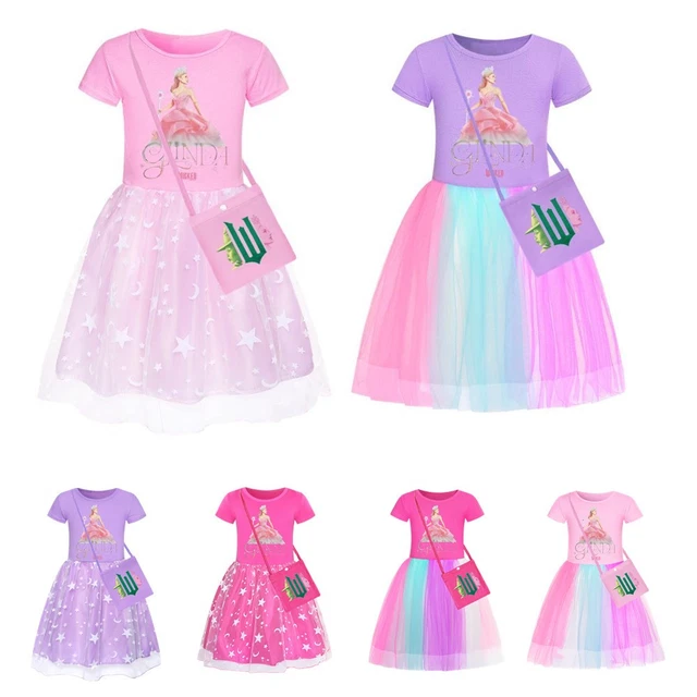 Glinda-Kostüm Für Mädchen – 7-teiliges Gutes Hexen Outfit Mit Zauberstab & Krone Für Halloween & Cosplay