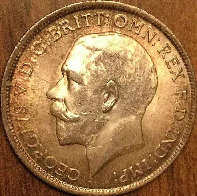 1918 GREAT BRITAIN SILVER FLORIN GEORGE V COIN - Superb Toned Uncirculated!