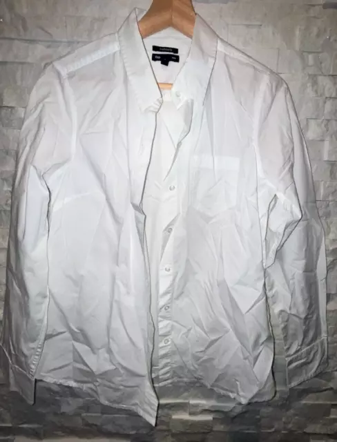 EUC Women's GAP Boyfriend Fit Button Down Blouse Shirt L/S Optic White Small