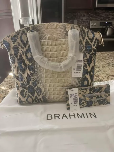 BRAHMIN LARGE DUXBURY Satchel Handbag Purse Wallet Mother Of Pearl  Iridescent $509.99 - PicClick
