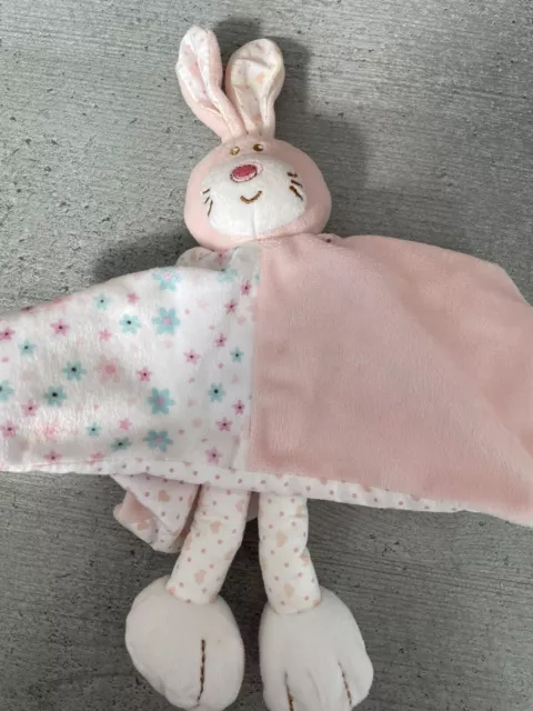 Early Days Primark Pink Bunny Rabbit Floral Baby Comforter Blankie Soft Toy