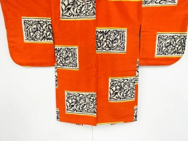 83016# Japanese Kimono / Antique Haori / Meisen / Woven Abstract