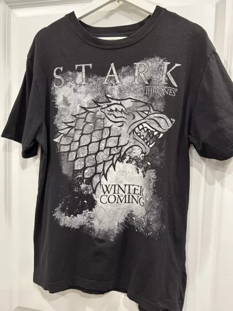 Game Of Thrones Stark Winter Is Coming Men’s Black T Shirt Size L