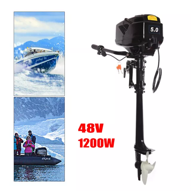 Electric Outboard Fishing Boat Propeller Engine Heavy Duty Crafts Moto 1.2KW 48V