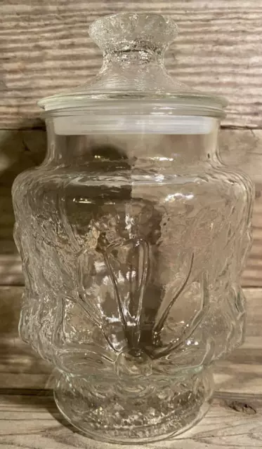 Anchor Hocking Glass Apothecary Jar Springsong Clear Vintage Home Decor