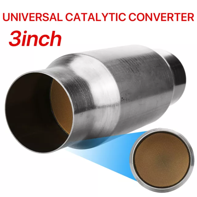 3" inch In/Out Catalytic Converter Universal High Flow Stainless Steel