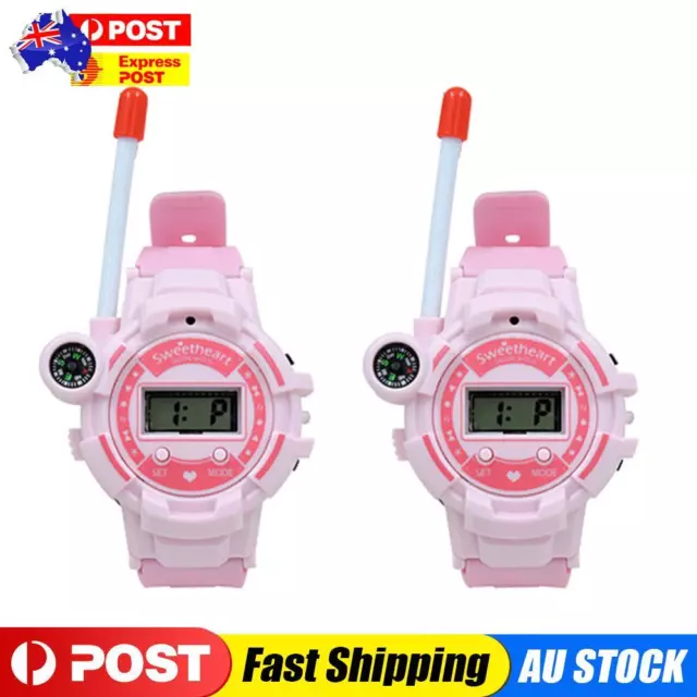 1 Pair Creative Kids Walkie Talkies Watch Toy Interactive for Outdoor Game(Pink)