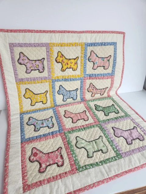 Hecho a mano para bebé bebé edredón de pared colgante cuna manta para cachorro perro edredón aplique