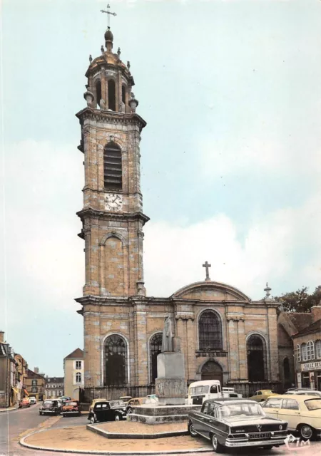 CPSM - LANGRES - Eglise St-Martin et Statue Jeanne d'Arc