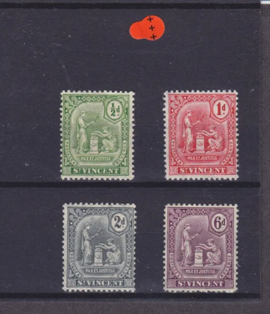 St Vincent KEVII SG 102,103,104,107 Mint Hinged