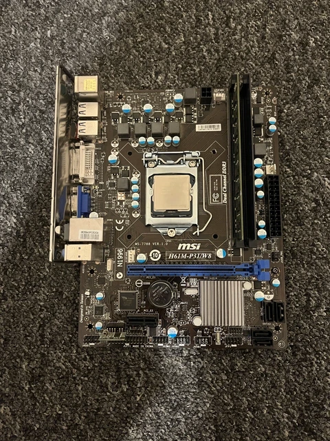 MOTHERBOARD BUNDLE MSI H61M-P31/W8 i5 3570k Micro ATX Motherboard I/O ...