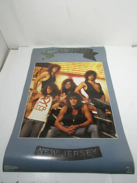 L Old Vintage Bon Jovi Concert Rock N' Roll Poster Heavy Metal