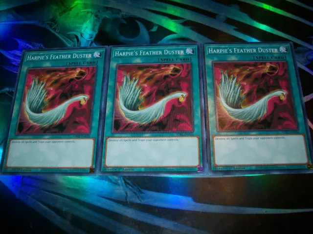 3x Harpie's Feather Duster 1st Edition Common SDBT-EN026 Yu-Gi-Oh!