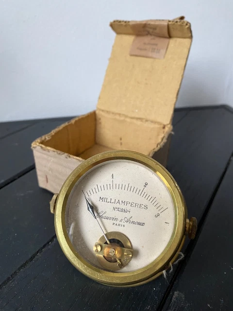 Ampèremètre Historique R.Coury Paris - Instrument De Mesure Ancien - Vers 1900 - Collection