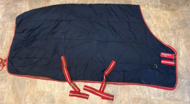 Horseware Insulator Stable Rug 6’0” Blue With Red Binding