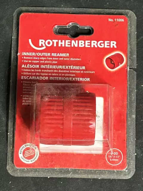 Rothenberger Deburring Tool #11006, 2” Overall Length, Inner/Outer Reamer Rothenberger Deburring Tool #11006, 2” Overall Length, Inner/Outer Reamer