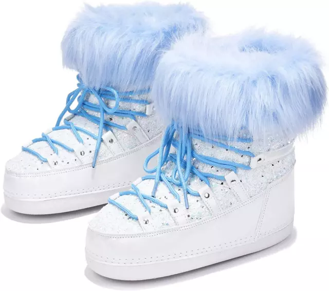 CAPE ROBBIN POLAR Warm Winter Boots for Women Girls Lace Up Faux