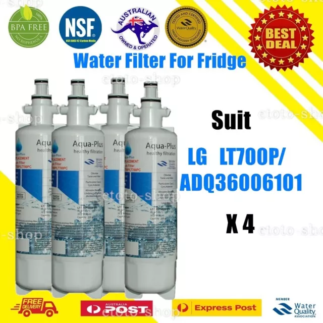 4 x LG FFL-151L Compatible Water Fridge Filter Fits LT700P ADQ36006101S