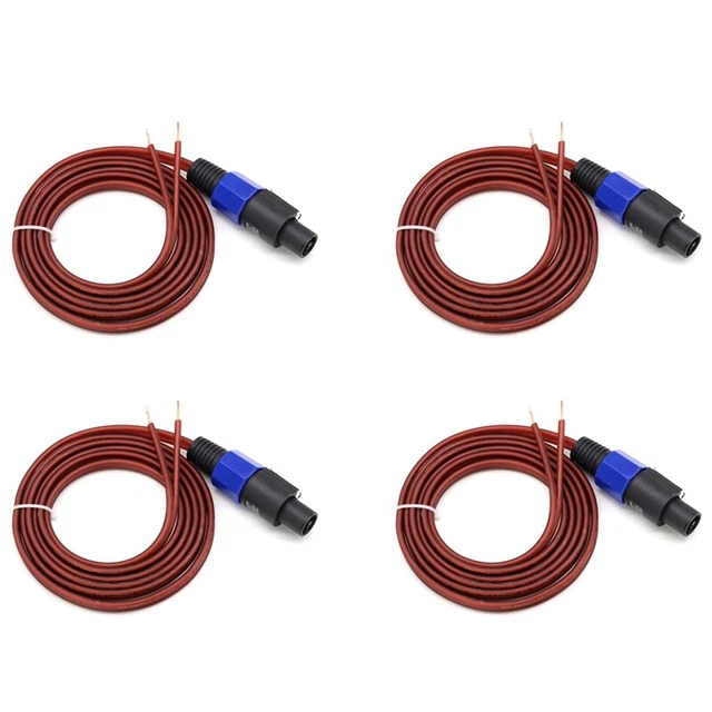 4X Câble de Haut-Parleur Speakon Câble à Extrémité Ouverte à Fil Nu, Speako6385