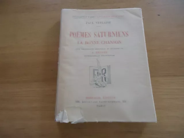 Paul Verlaine Poemes Saturniens La Bonne Chanson Heliogravure Brouet  Eo N° 1936