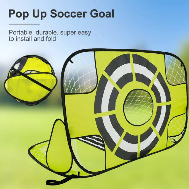 Pop Up Soccer Goal Set Portable Foldable Soccer Goal Net with Storage Bag weUXH