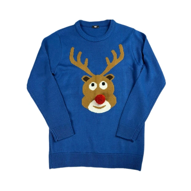 Xact Men's Rudolf Reindeer Button-Up Christmas Cardigan (Burgundy) L - ShopStyle Crewneck Knitwear