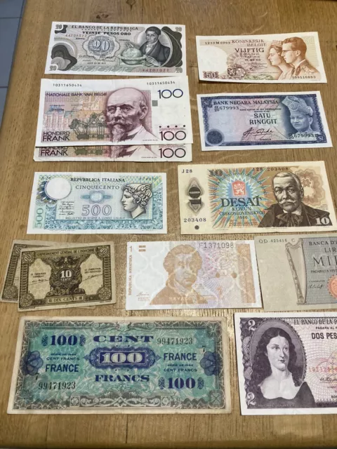 Lot Billets Banque  France Monde Italie Indochine Vieux Papiers Numismatique