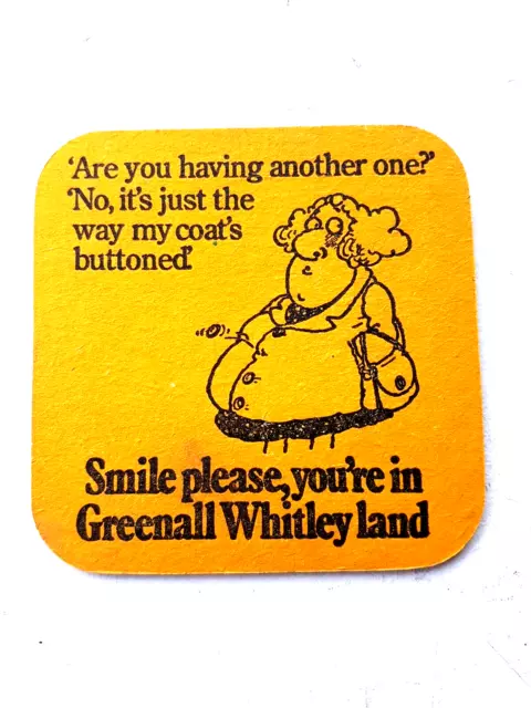 Vintage GREENALL WHITLEY / GREENALL'S - Cat No'341  Beer mat / Coaster