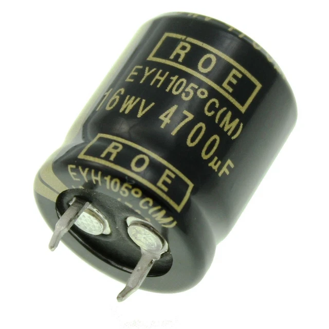 5 Condensateurs Elko Panasonic 8200µF 6,3V 105°C - Dimensions 16x25mm, Référence EEUFR0J822X