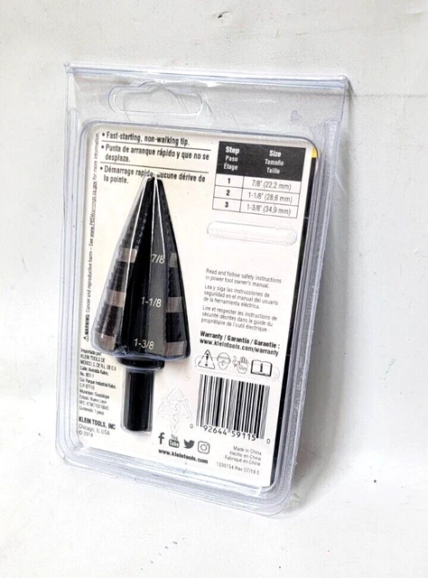 NEW Klein Tools KTSB15 7/8", 1-1/8" for 1-3/8" Step Drill Bit  Fast Shipping!!! 4