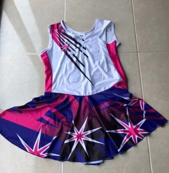 Netball Bodysuit Dress, Pink, Purple, White, 