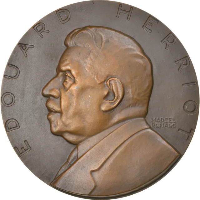 [#7690] France, Medal, 80 Ans d'Edouard Hériot, Politics, Society, War, 1952, Ma