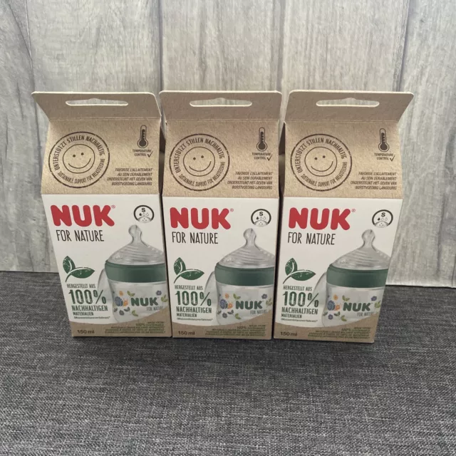 3 x NUK for Nature Sippy Cup - Baby Bottle | 6-18 Months | 150 ml | Anti-Colic