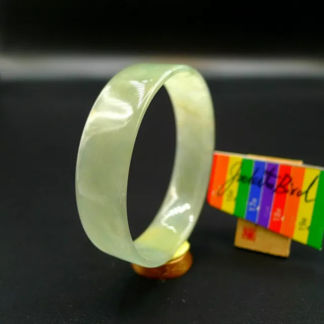 【JadeiteBird】52mm Certified 100% Natural Grade A Jadeite Jade  Bangle Bracelet