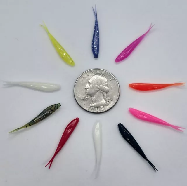 TINY FLUKE FISHING Soft Plastics - 2.5 Inch (20 Pack) - Scented -Crappie  Panfish $6.79 - PicClick