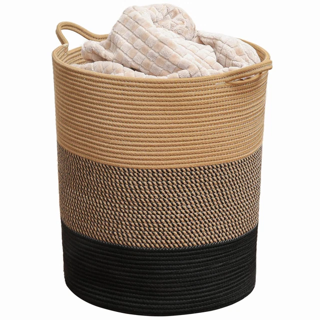 ZLG Cotton Rope Basket 14.15x18.1x15.94Inch Baby Laundry Basket Toy Storage