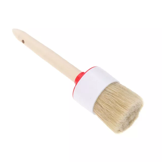 Round Head Wood Handle Bristle Cleaning Brush Natural Boar Hair Detail Brush