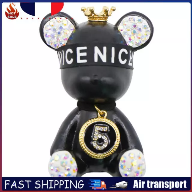 Bear Shape Air Freshener Car Vent Clip Perfume Diffuser (Black Studded) FR