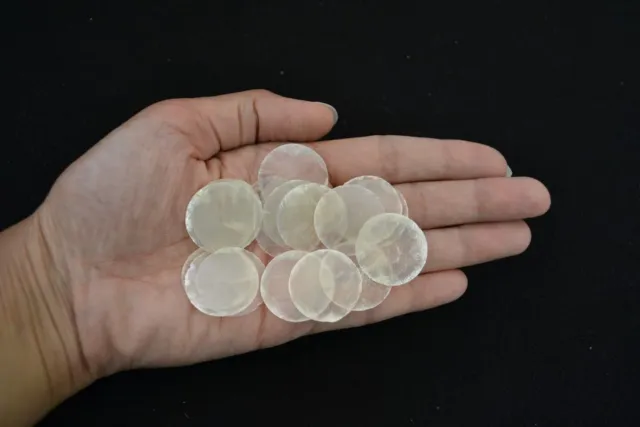 100 Pcs Round Flat Capiz Sea Shell Blank Disks 1" #7877