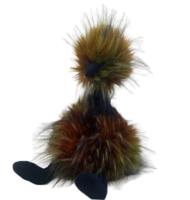 Jellycat Pom-Pom Spiced Ostrich Navy Blue Soft Fluffy Bird Plush Stuffed Animal