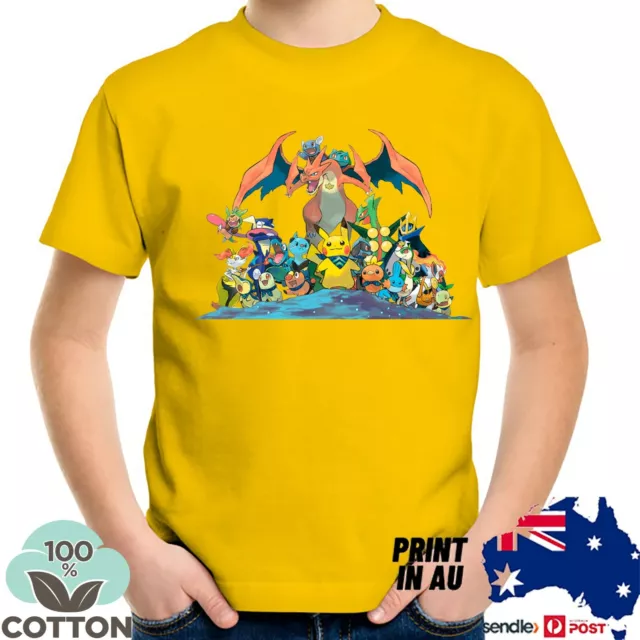 Pokemon Kids Boys Girls Teens Cotton T shirt Tee Top Unisex Gift ALL SIZES