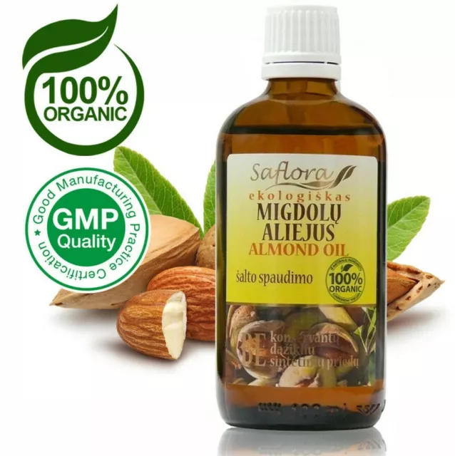 SWEET ALMOND OIL 100 ml / 3.6 oz | 100% Pure Organic Cold Pressed