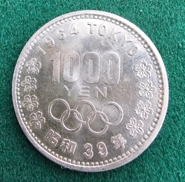 Japan , 1000 Yen ,  1964 - Silber - Olympische Spiele Tokio