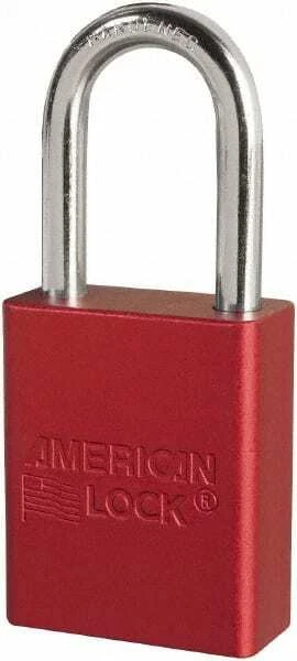 American Lock Keyed Different Retaining Key Lockout Padlock 1-1/2" Shackle Cl...
