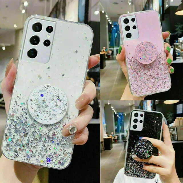 Sparkly Glitter Shockproof Case For Samsung S23 S22 S21 S20 FE A13 A34 A54 Cover