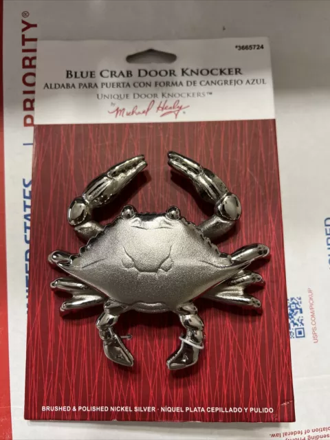 Unique Door Knocker Blue Crab, NEW -  MICHAEL HEALY DESIGNS Brass Free Shipping