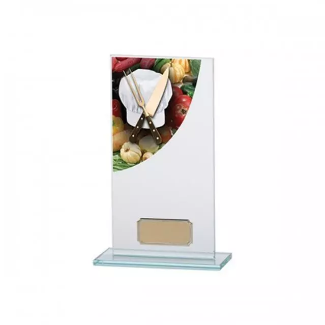 Cooking Glass Trophy Award available in 1 Size Free engraving up to 30 letters